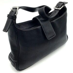 Vintage Coach Women's Black Leather Hamptons Hobo Bag #7789